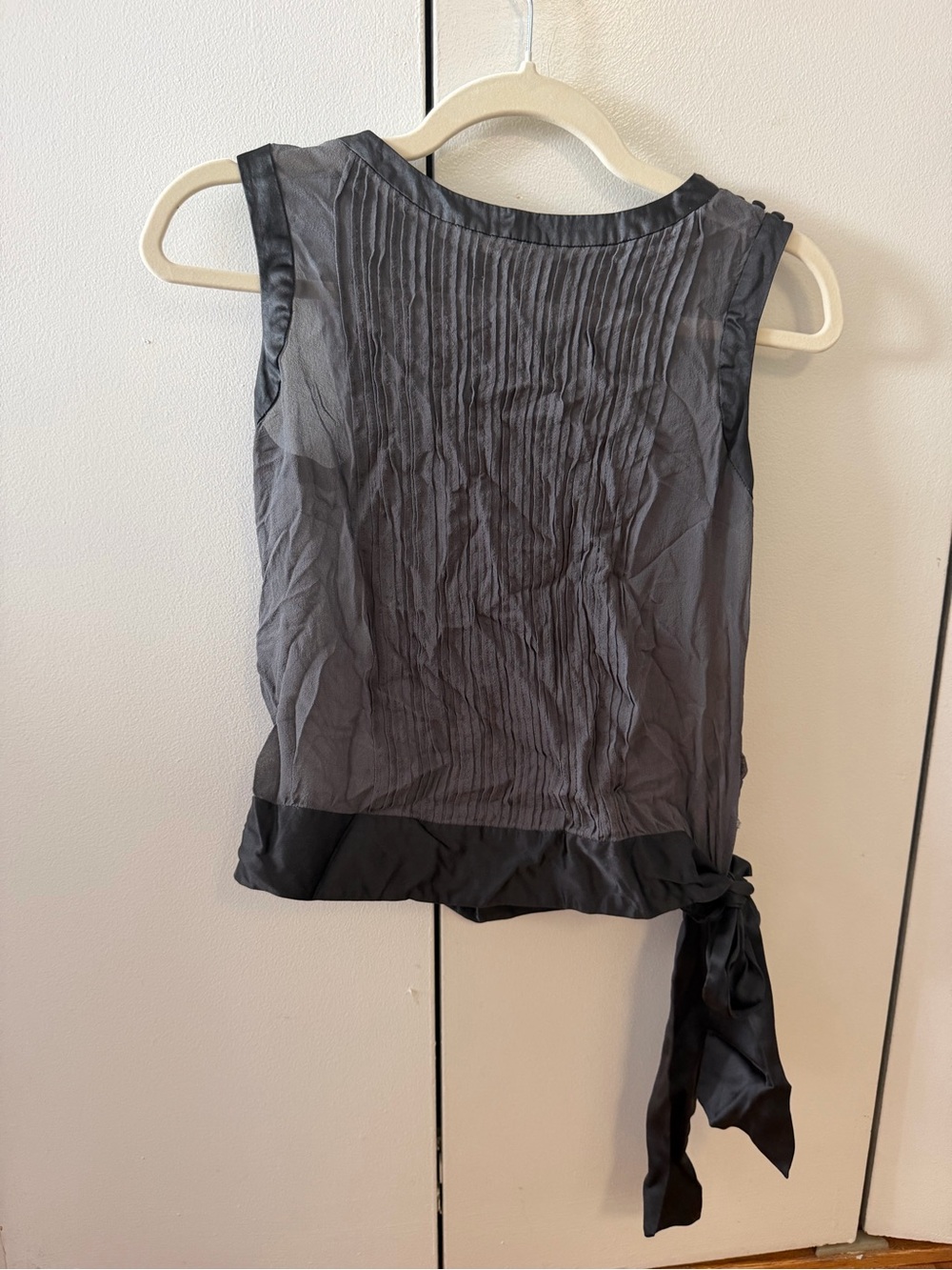 Banana Republic Black Sheer Pleated Tie-Side Camisole
